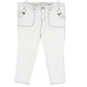 Torrid Denim Women Chalk White Pants Plus Size 20R Contrast Stitch Stretch NWOT